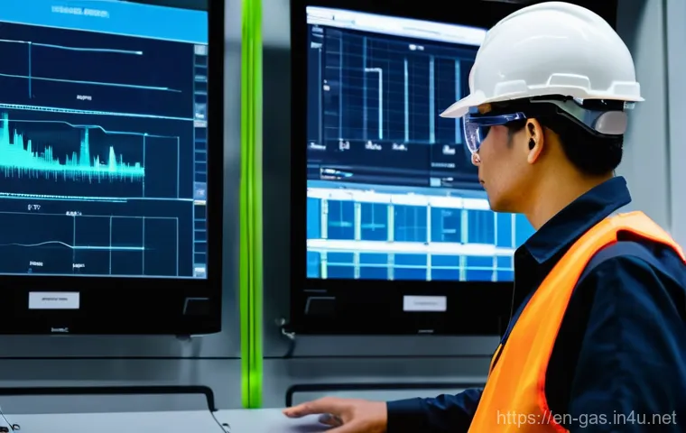 가스 자격증 실무용 계산법 - **Prompt:** A focused engineer, wearing a clean, practical work uniform including a hard hat and saf...