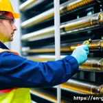 가스 자격증으로 대기업 취업 성공 사례 - A professional male gas technician wearing a high-visibility safety vest and protective gloves, care...