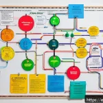 가스 자격증 필기 시험 암기 팁 - A detailed, colorful mind map illustrating the connections between various gas safety codes and proc...