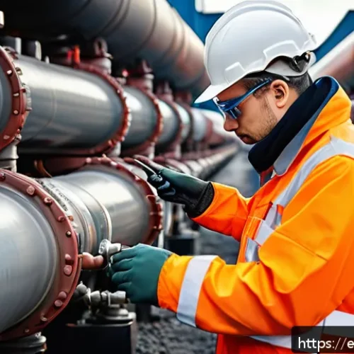 가스 자격증 취득 후 첫 업무 경험 - A professional gas technician wearing safety gear including gloves, a hard hat, and protective glass...